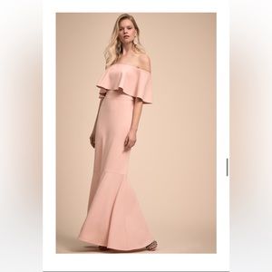 BHLDN Dara Off The Shoulder Gown Blush Pink